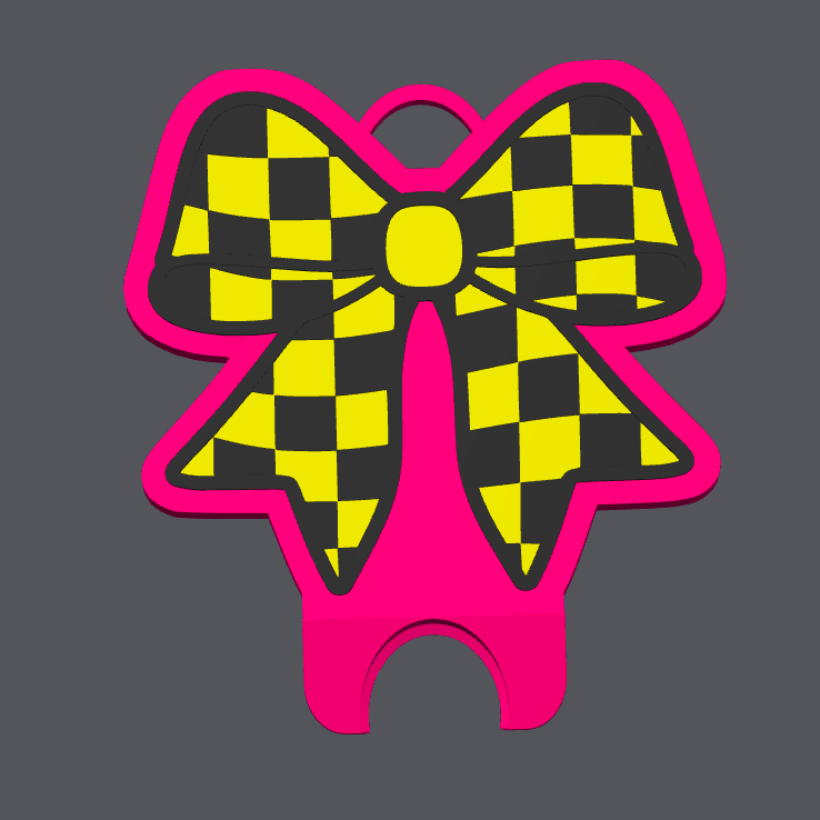 Checkered Bow Can Nail Saver