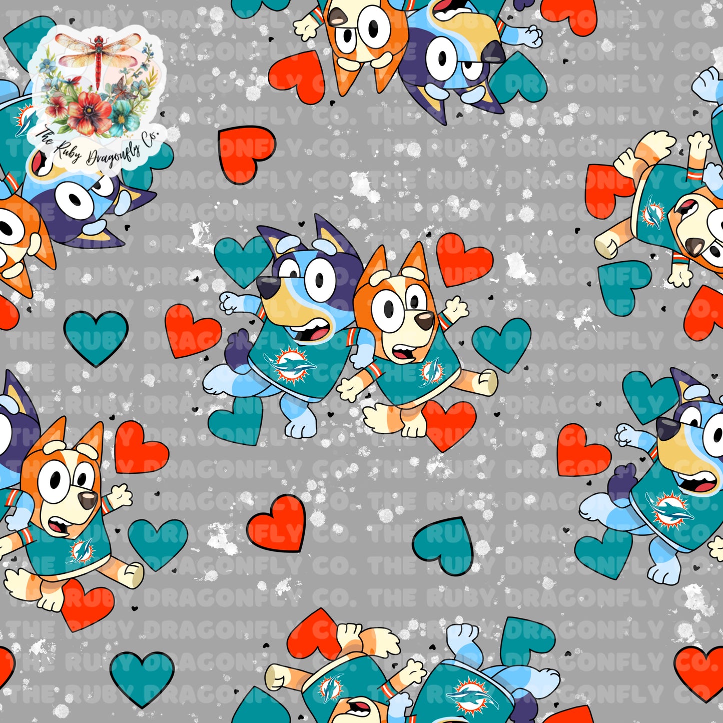 Dolphins/Blue Dog Mashup Gray