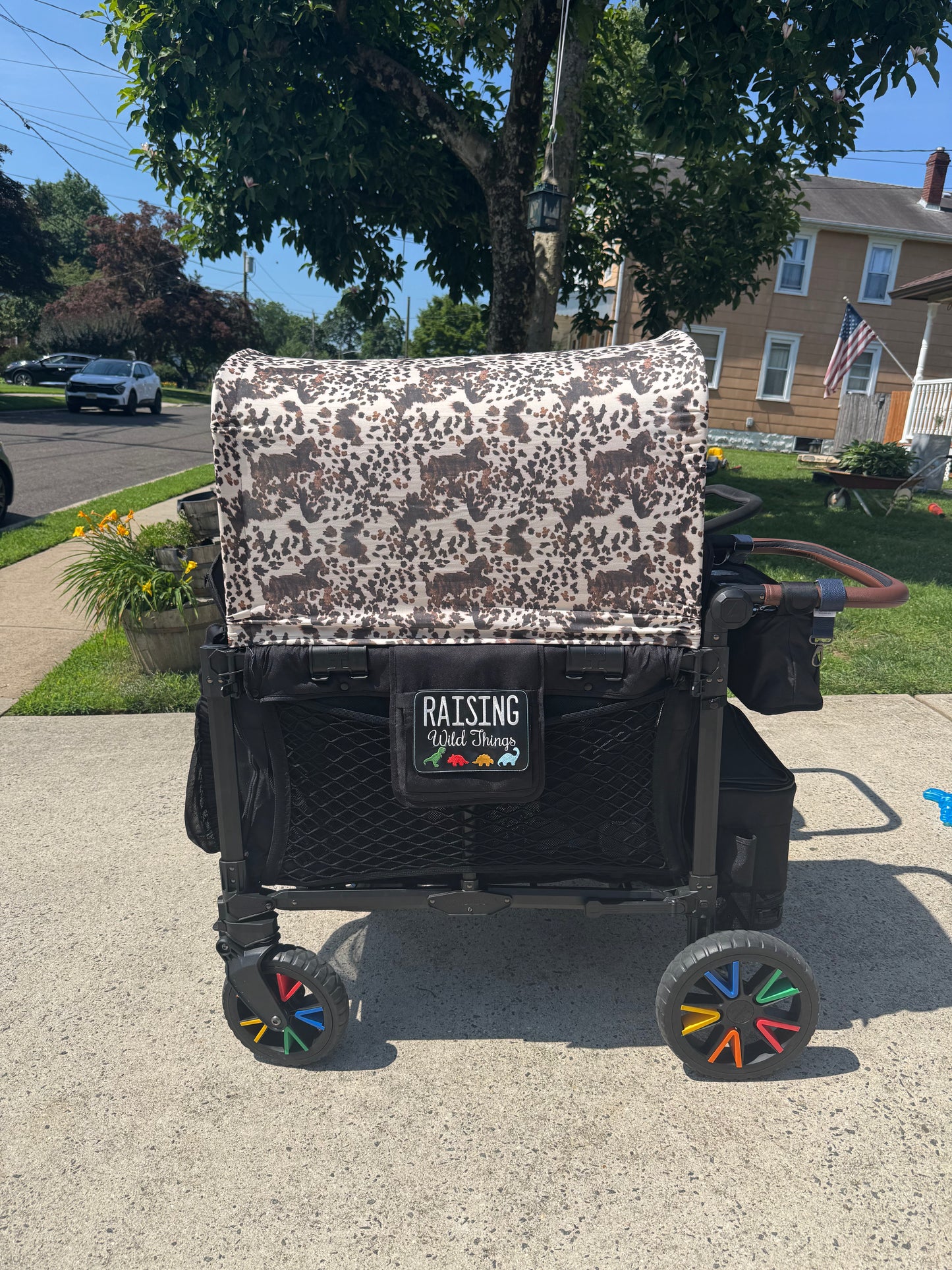 RTS 4 Seater Cowhide Brown Full Canopy