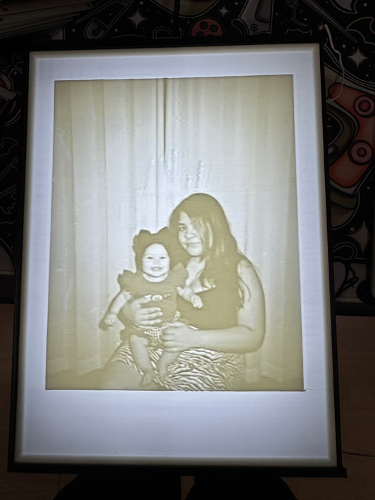 Lithophane Black & White Photo with Frame