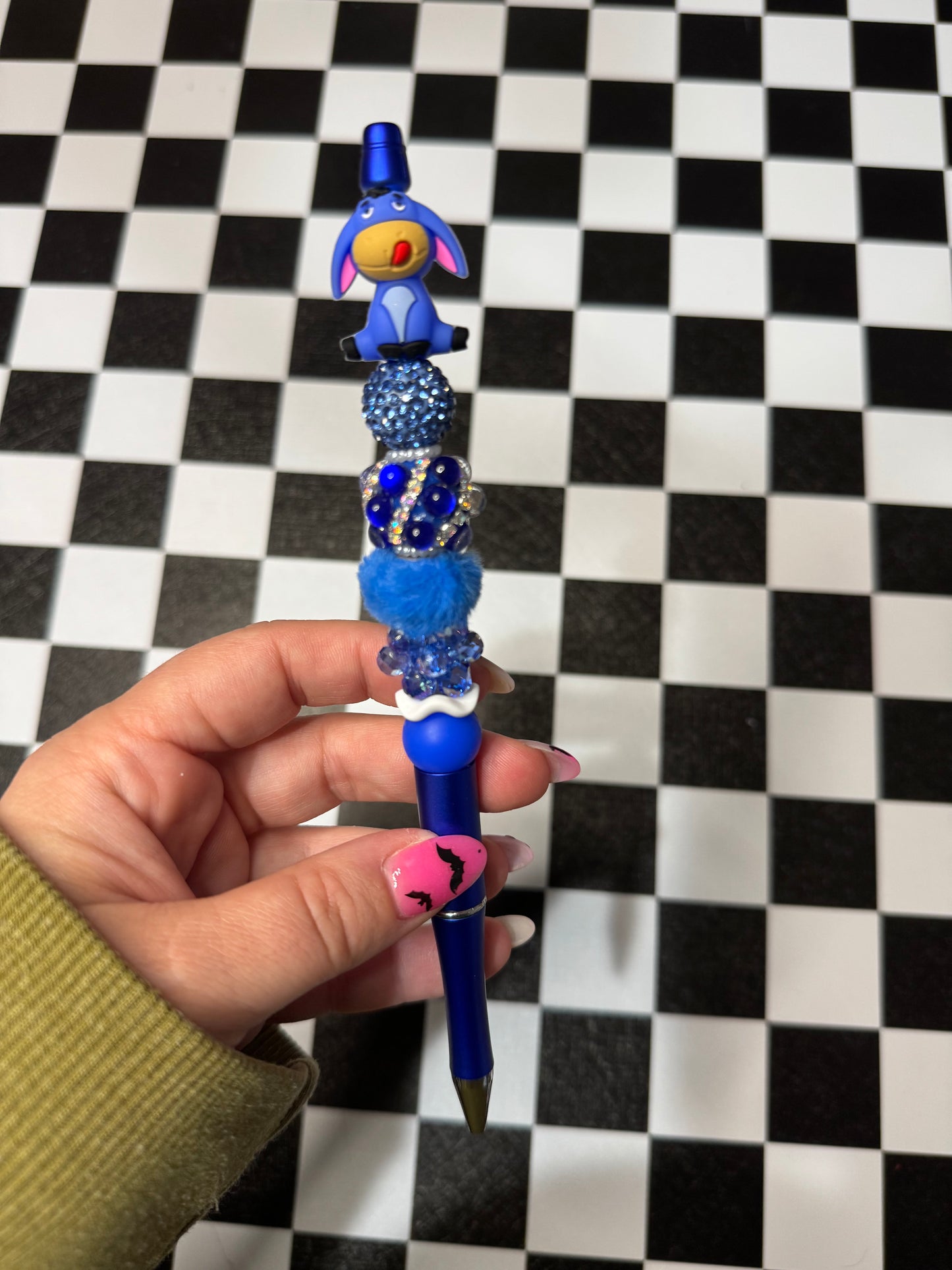 Blue Donkey Beaded Pen