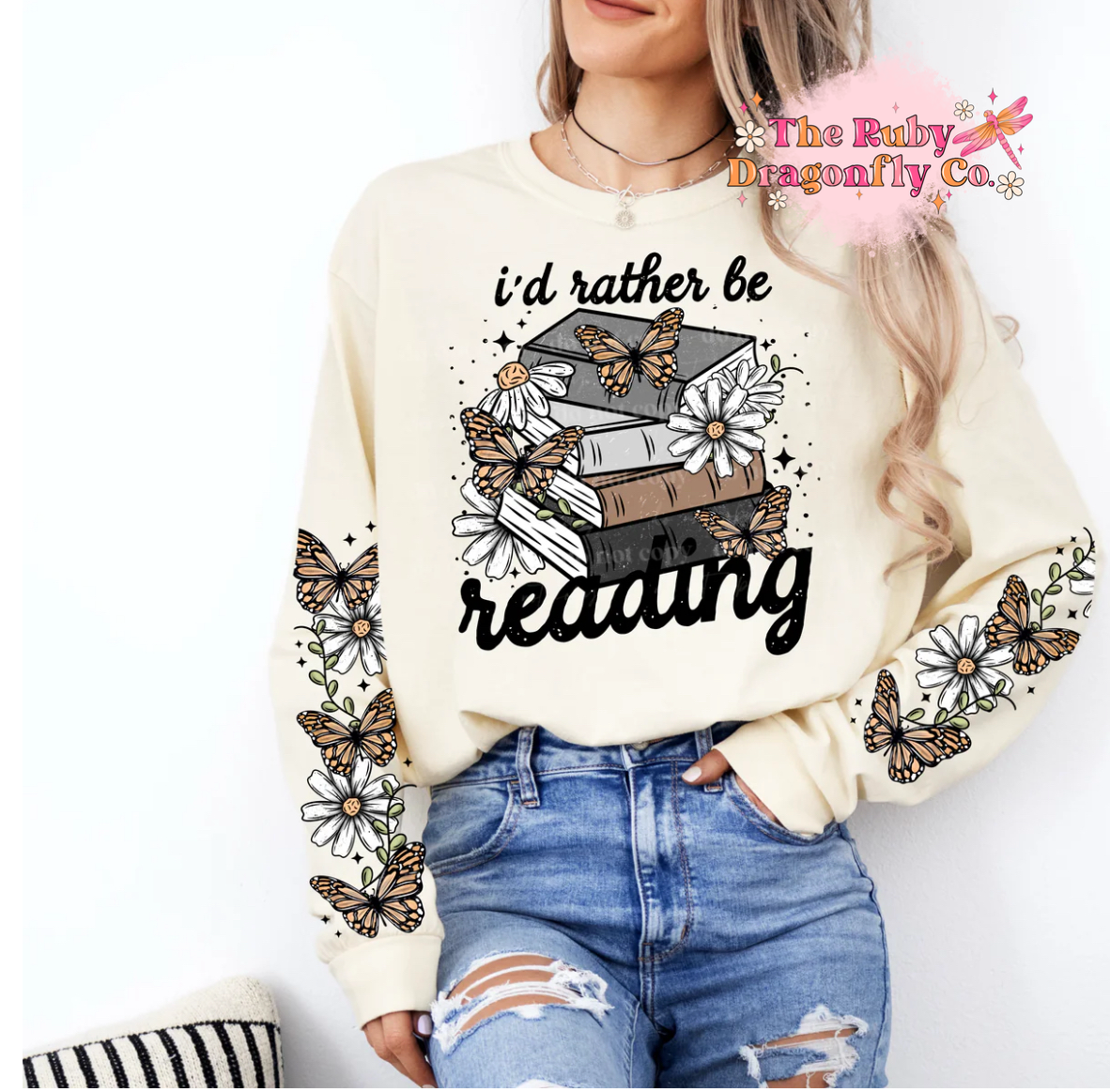 I'd Rather Be Reading with Sleeves Tee