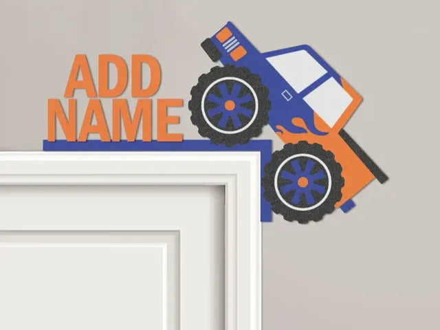 Personalized monster truck door sign