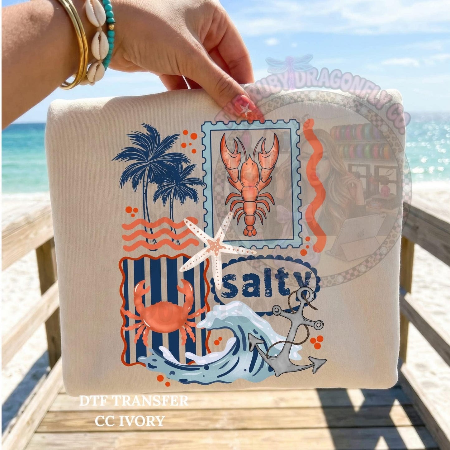Salty beach scene