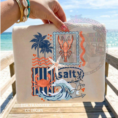 Salty beach scene