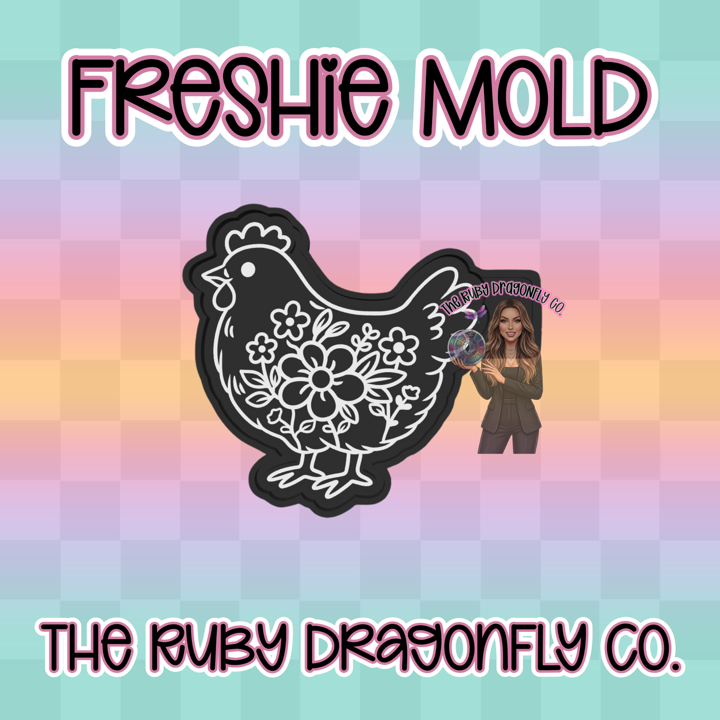 Floral Chicken Silicone Mold