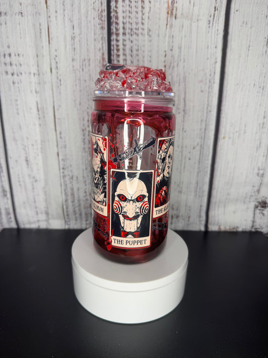 RTS Killer Cards Blood Drip Tumbler with fake ice and knife
