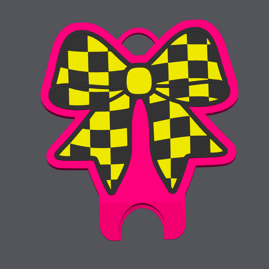 Checkered Bow Can Nail Saver