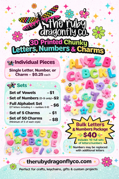 Horizontal Chunky Letters and Numbers