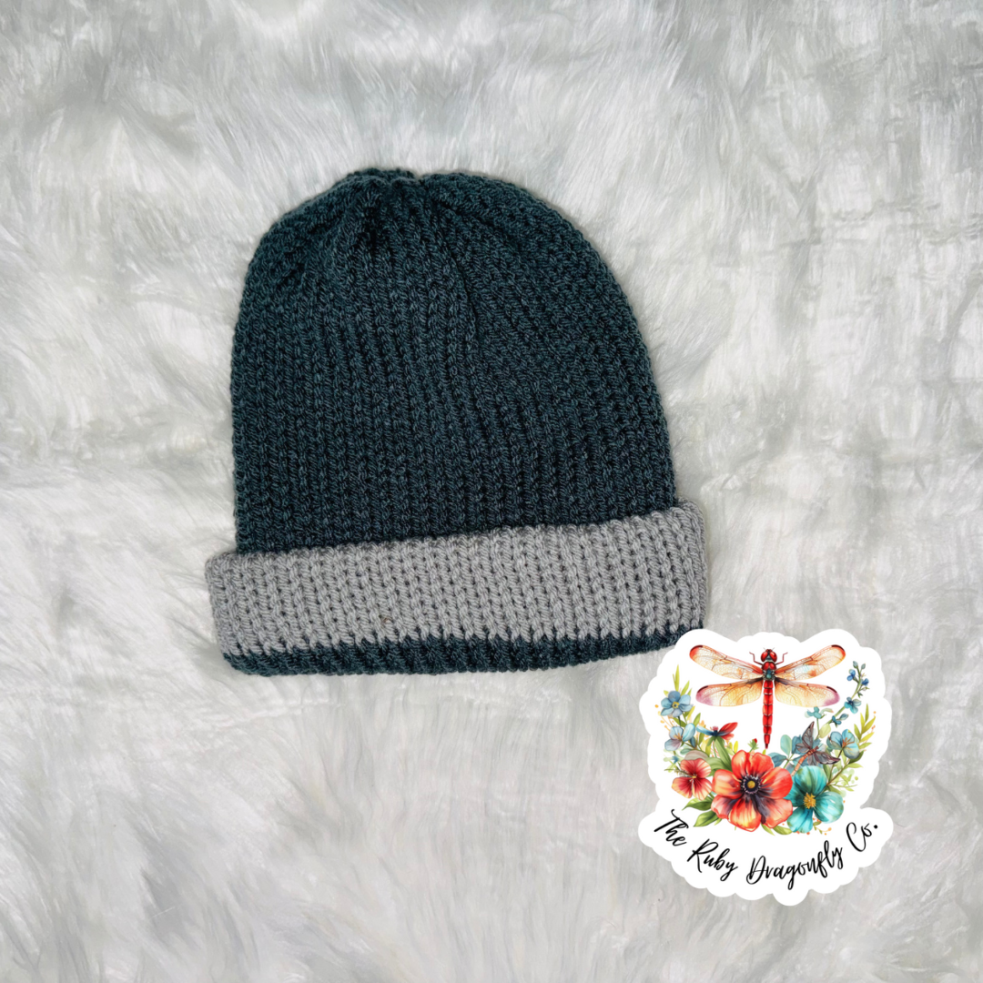 Dark Teal Knit Hat Toddler/Kids