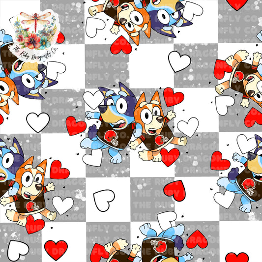 Brown/Blue Dog Mashup Check
