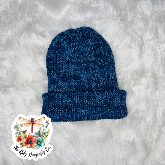 Blue Ombré Knit Hat