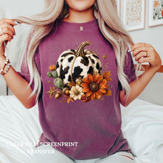 Cow print pumpkin