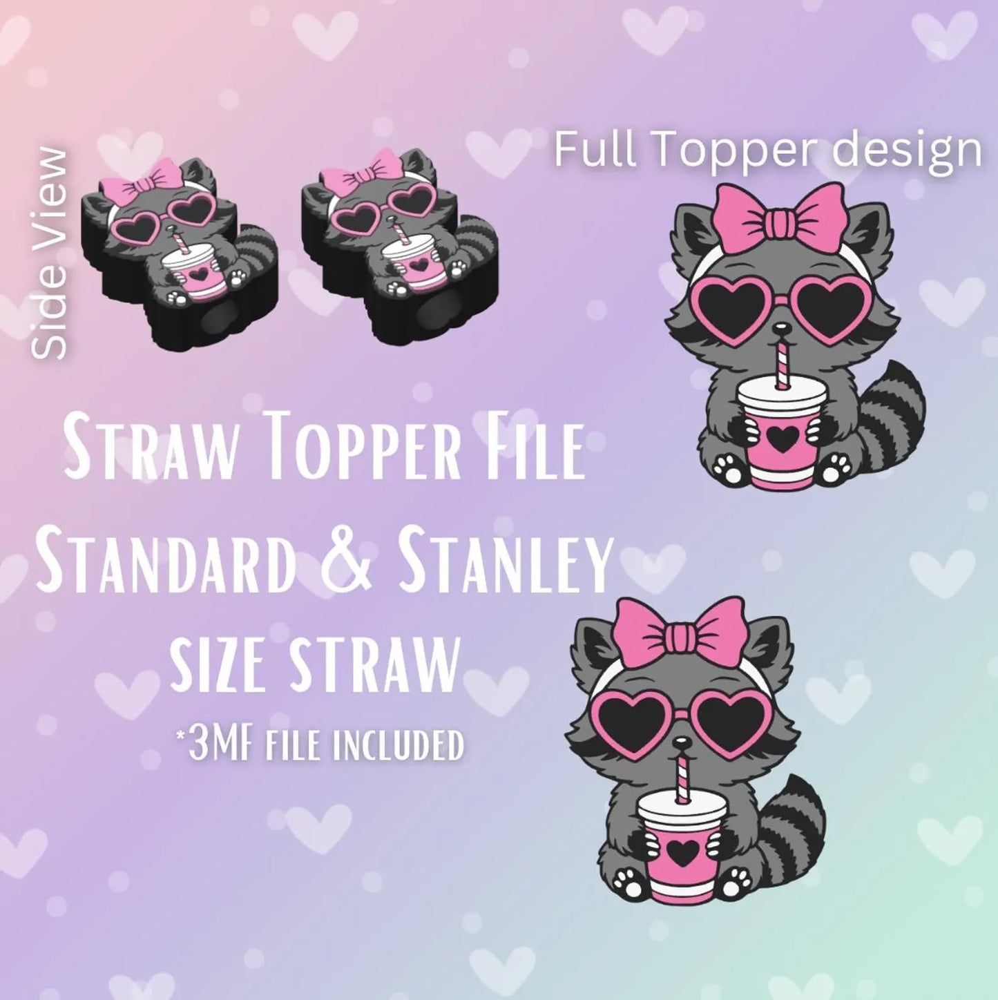 Raccoon drink topper