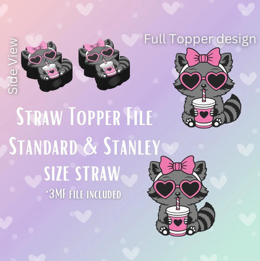 Raccoon drink topper