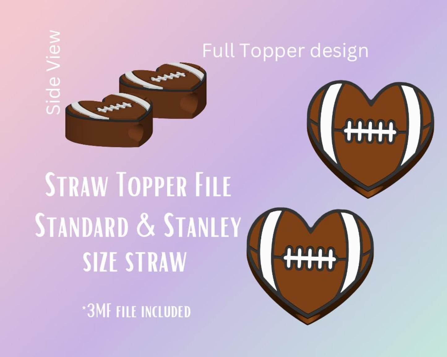 Football heart topper