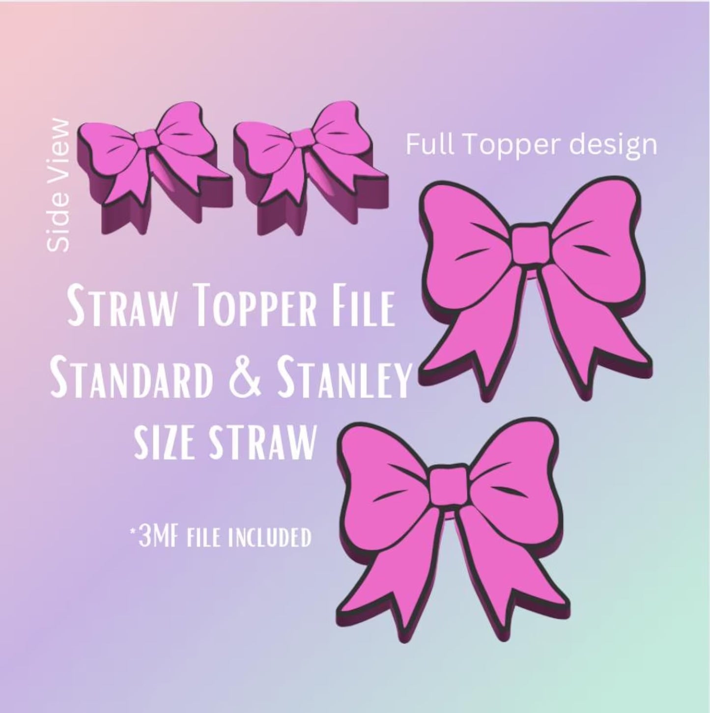 Pink bow topper