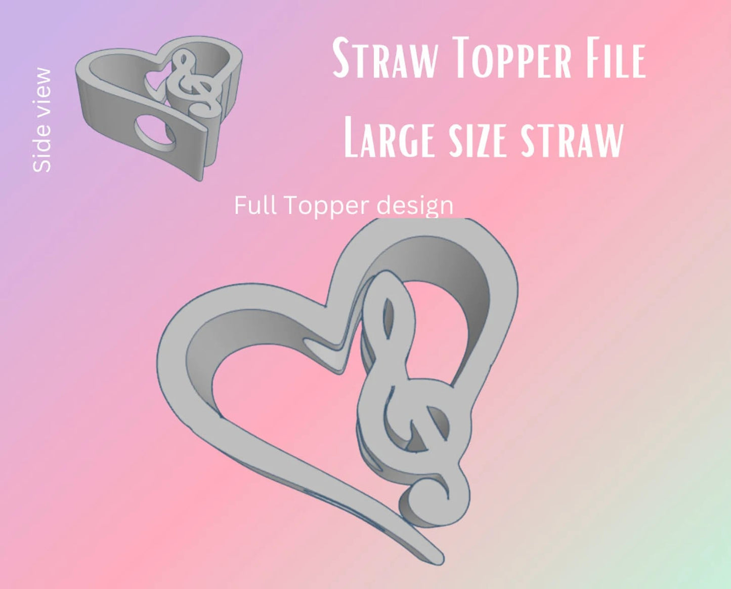 Music heart topper