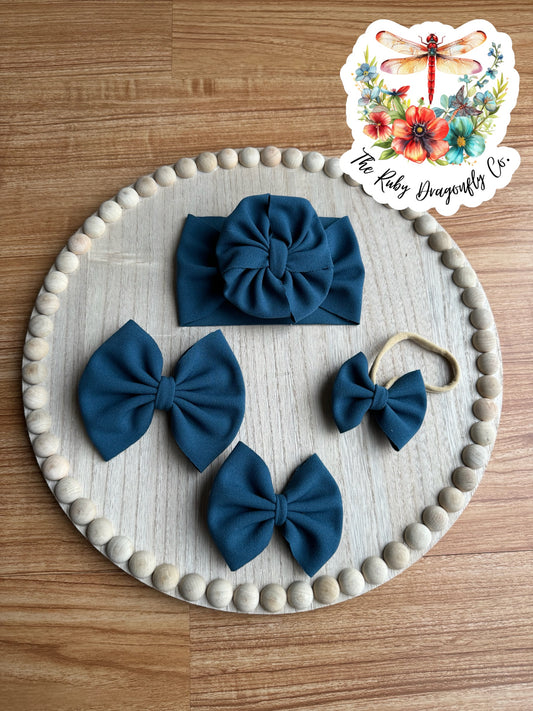 Blue Crepe Bows