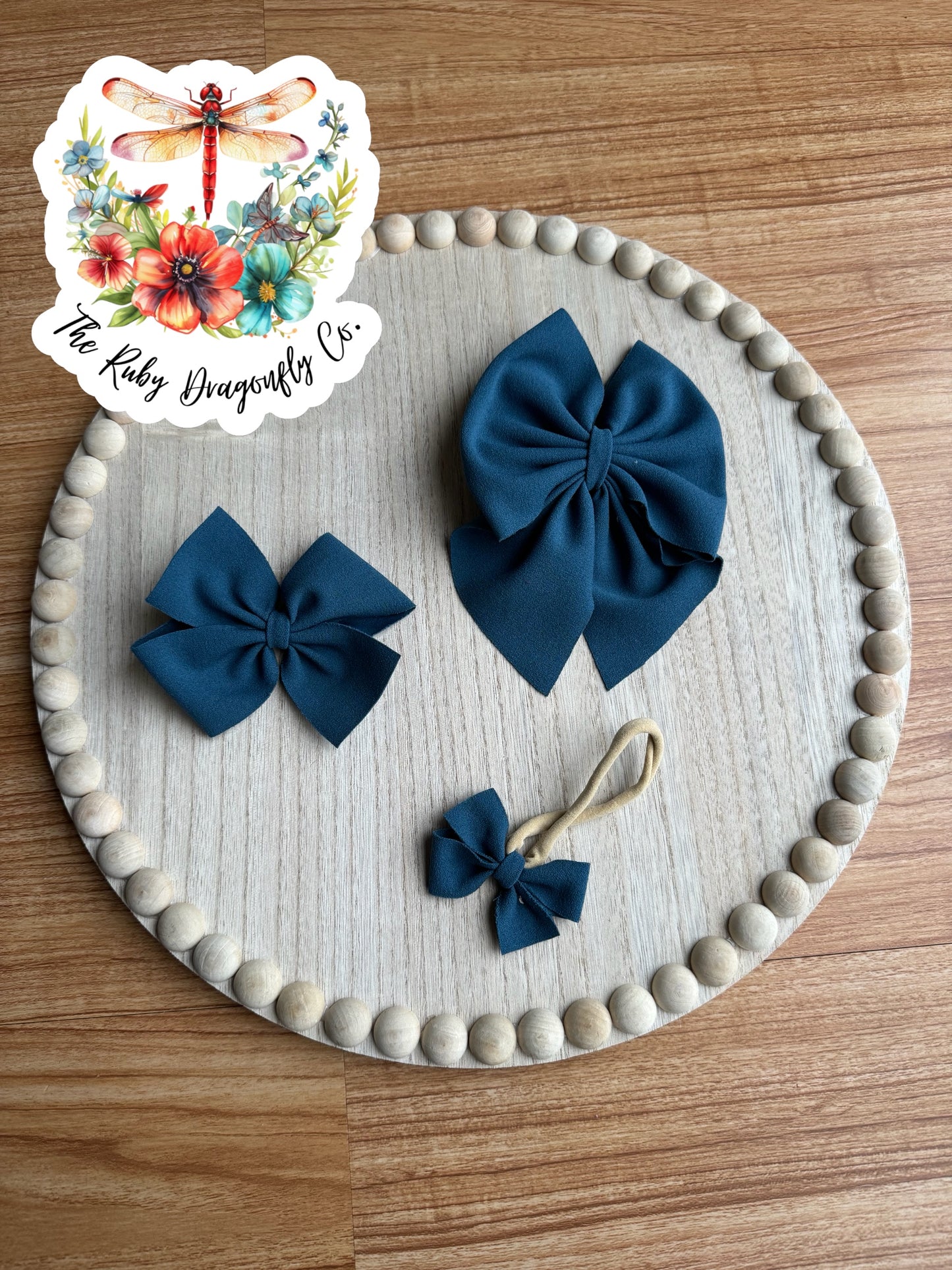 Blue Crepe Bows