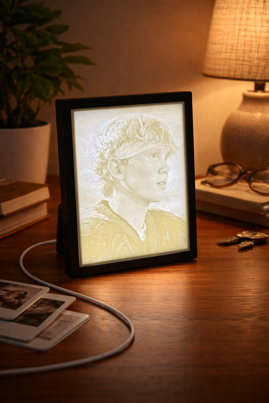 Lithophane Black & White Photo with Frame