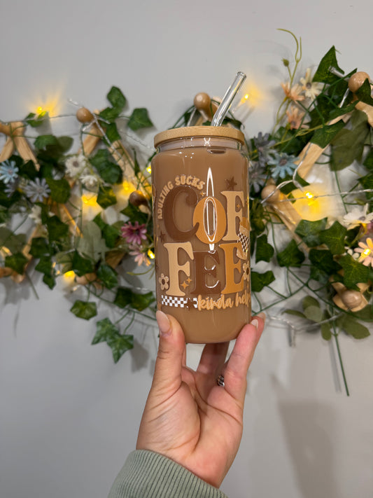 Adulting Sucks Coffee Snow Globe Tumbler (RTS)