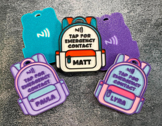 Backpack nfc tag