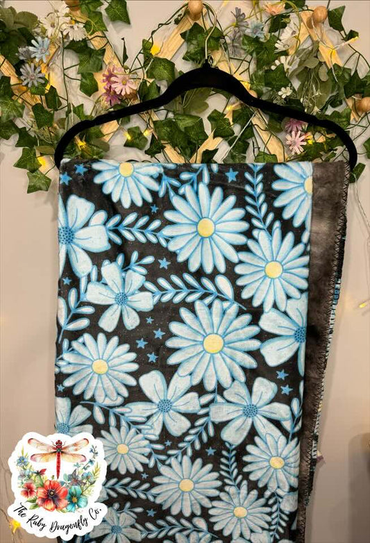 RTS Blue Floral Luxe Blanket