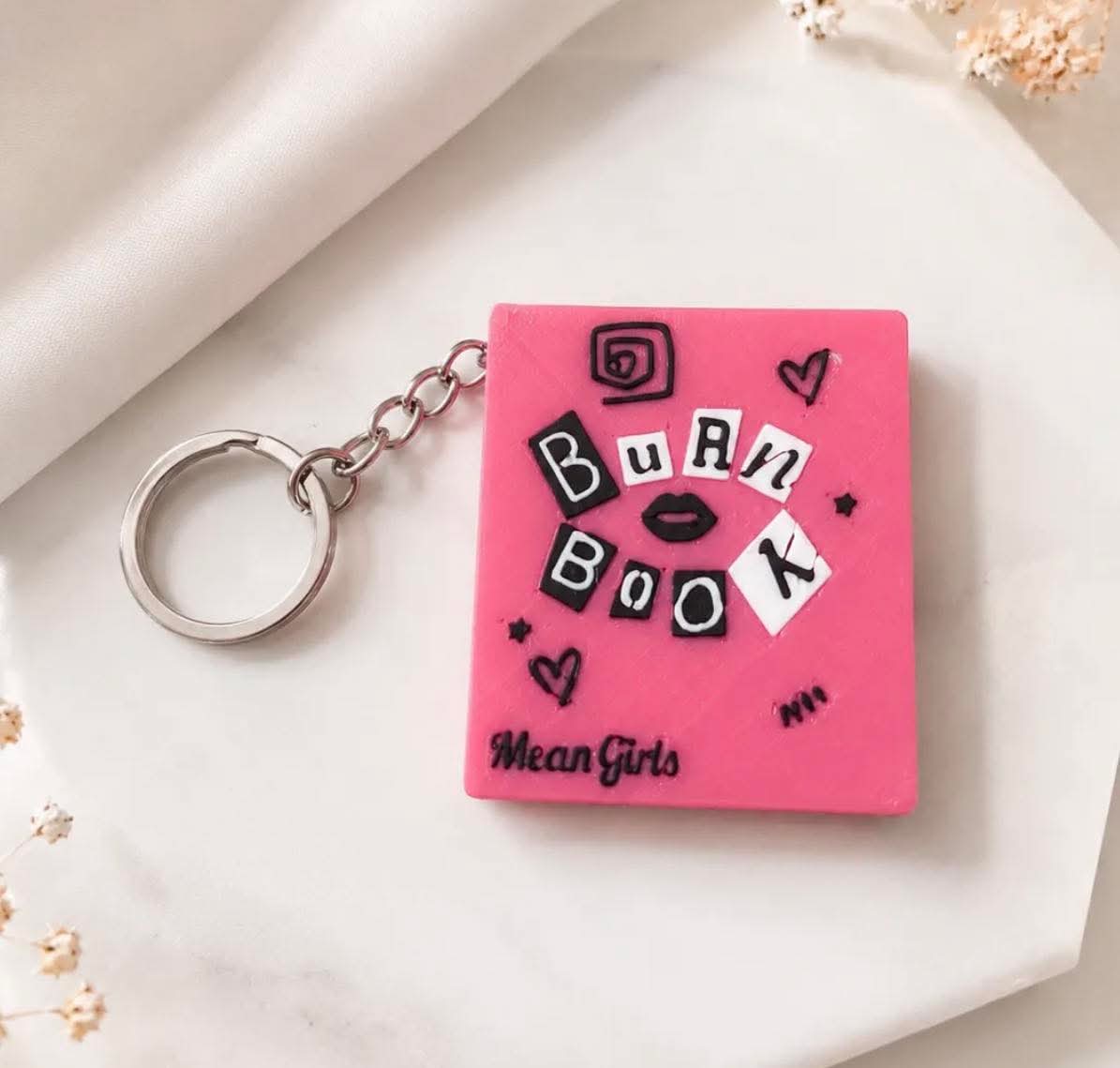 Burn book keychain