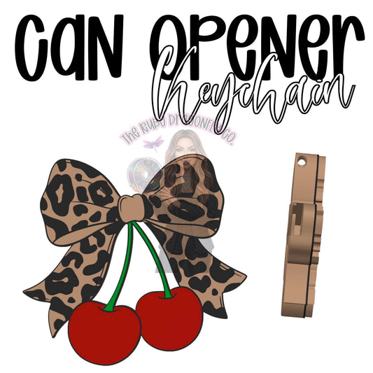 Cheetah & cherry bow nail saver