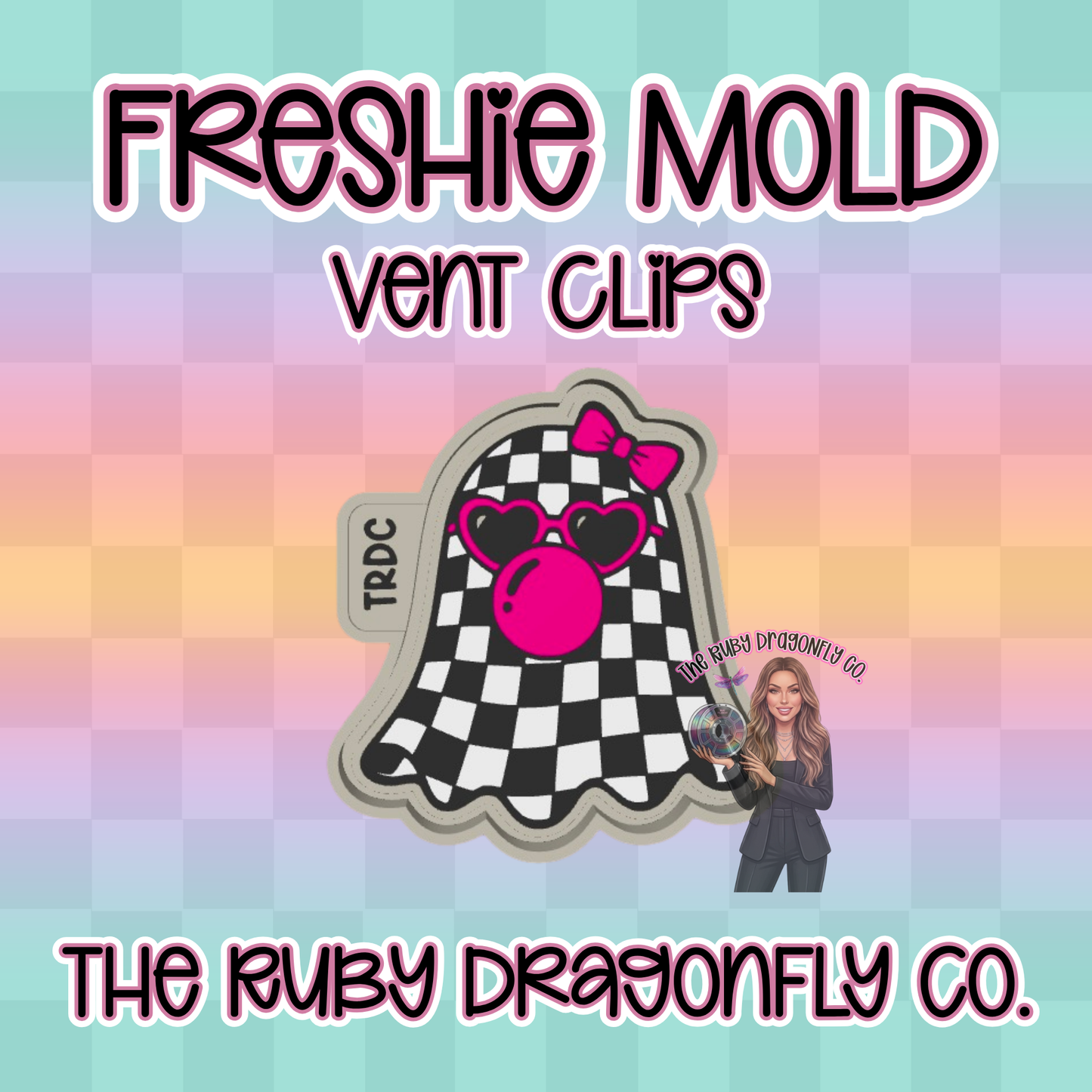 Checkered Ghost Vent Clips Silicone Mold