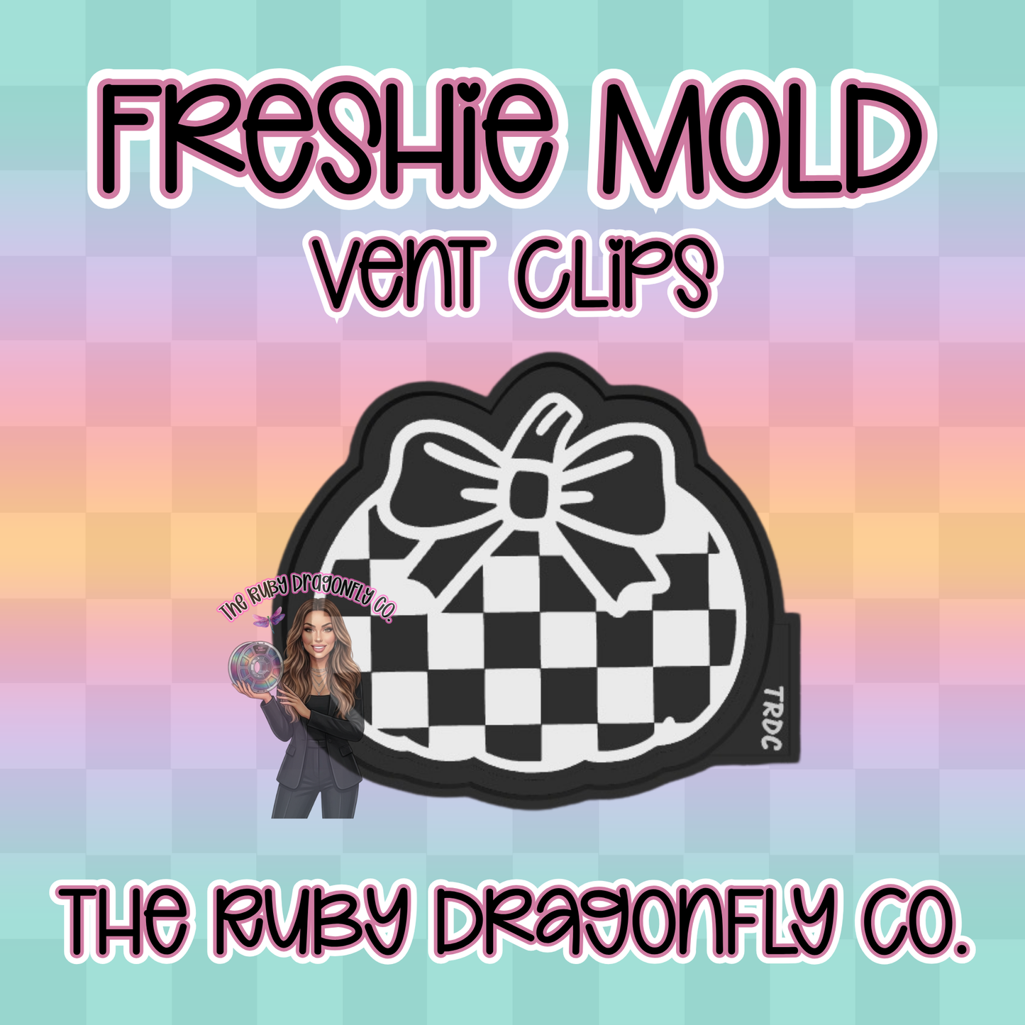 Checkered Pumpkin Vent Clips Silicone Mold