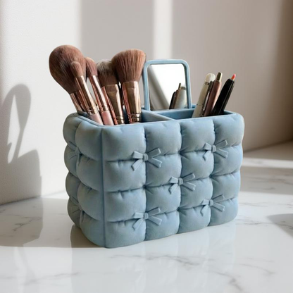 Quilted Bow Makeup Organizer