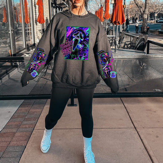 Neon Ghost Face with Sleeves