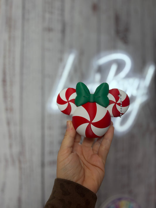 Peppermint Girl Mouse BBS Sanitizer Keychain Holder