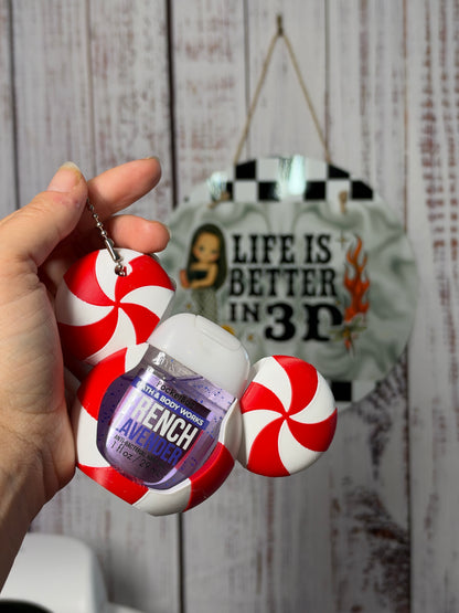 Peppermint Mouse BBS Sanitizer Keychain Holder