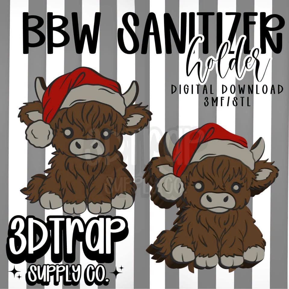 Highland Cow BBW Sanitizer Keychain Holder