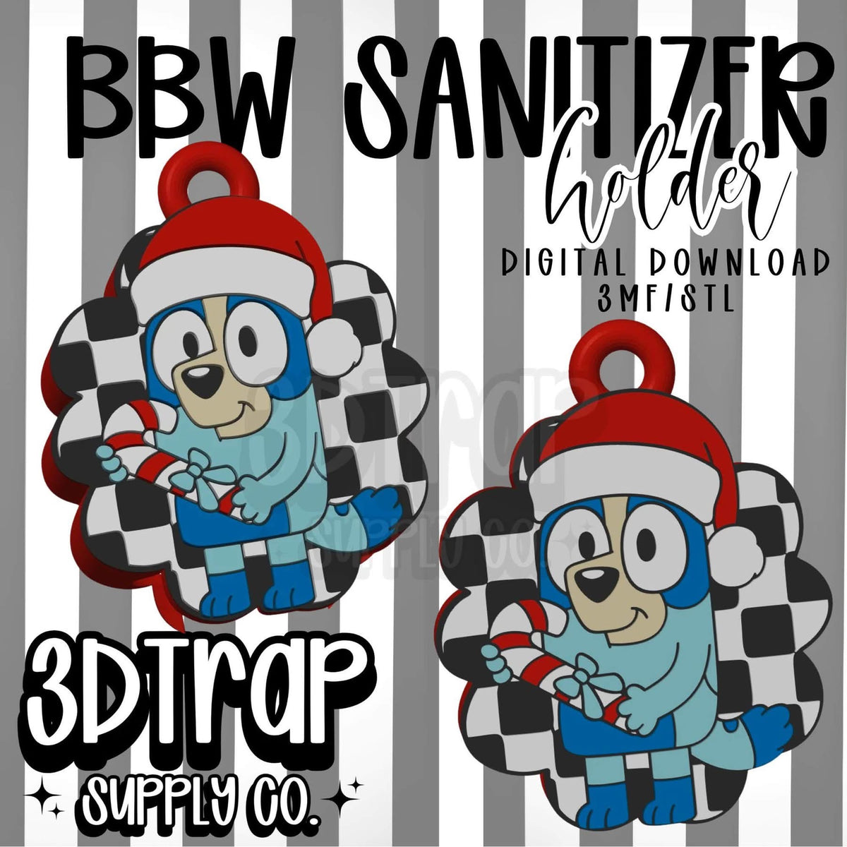 Blue Dog BBW Sanitizer Keychain Holder