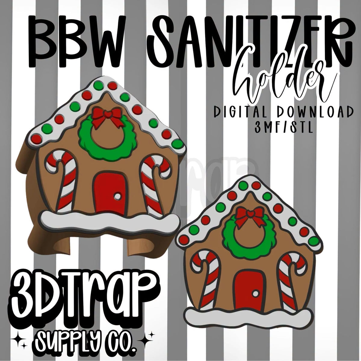Gingerbread House BBW Sanitizer Keychain Holder