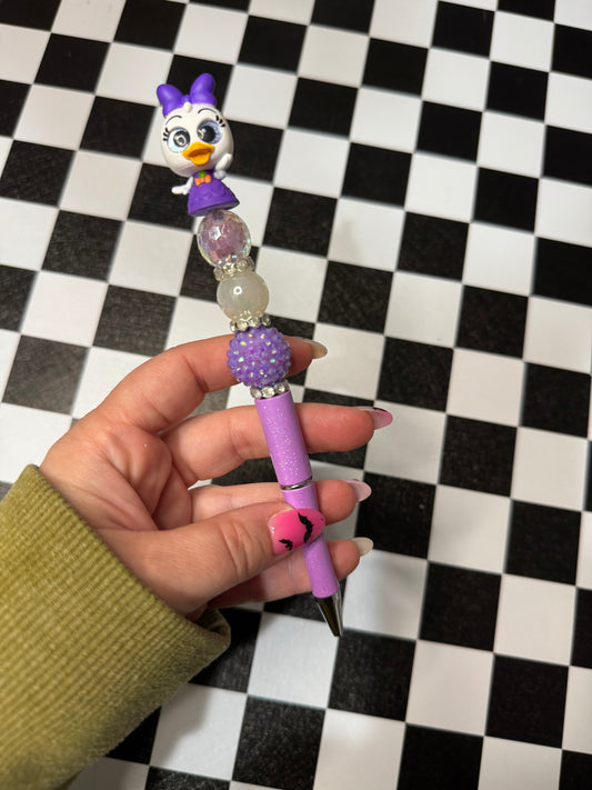 Girl Duck Beaded Pen