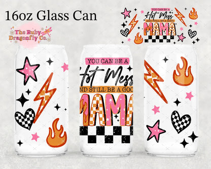 Hot Mess Mama Cup with Flame Straw Topper