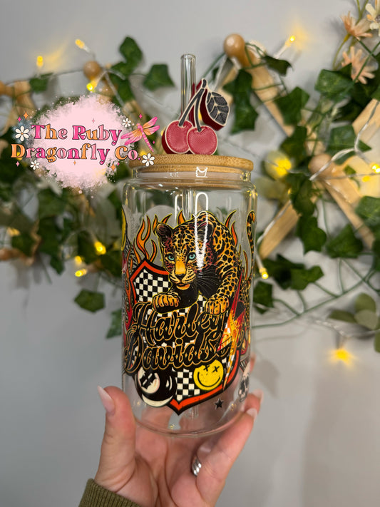 Harley Davidson Cup with Cherry Straw Topper