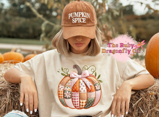 Faux Embroidered Pumpkin