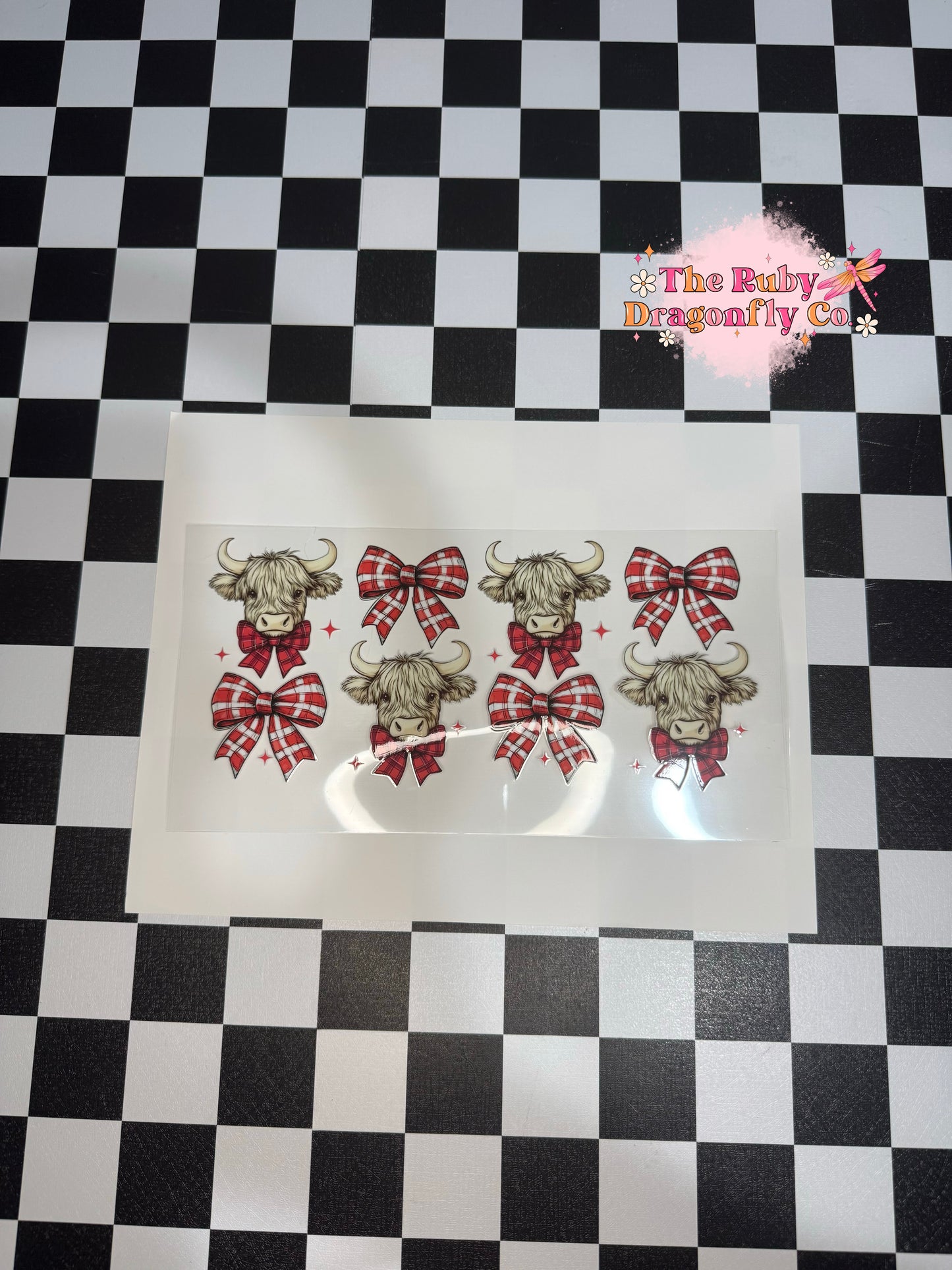 Highland Cow Plaid Bows