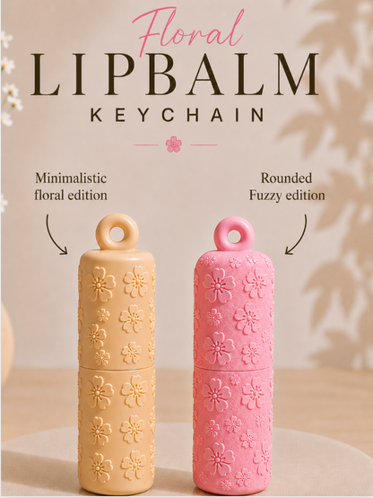 Floral Chapstick Holder Keychain
