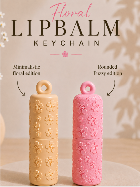 Floral Chapstick Holder Keychain